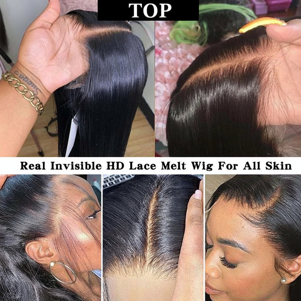 Bone Straight Human Hair Lace Wig — product view