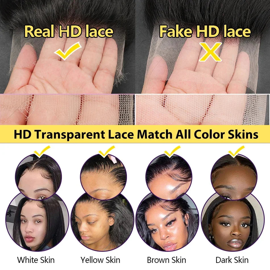 Women's Bone Straight Human Hair Lace Wig — product view