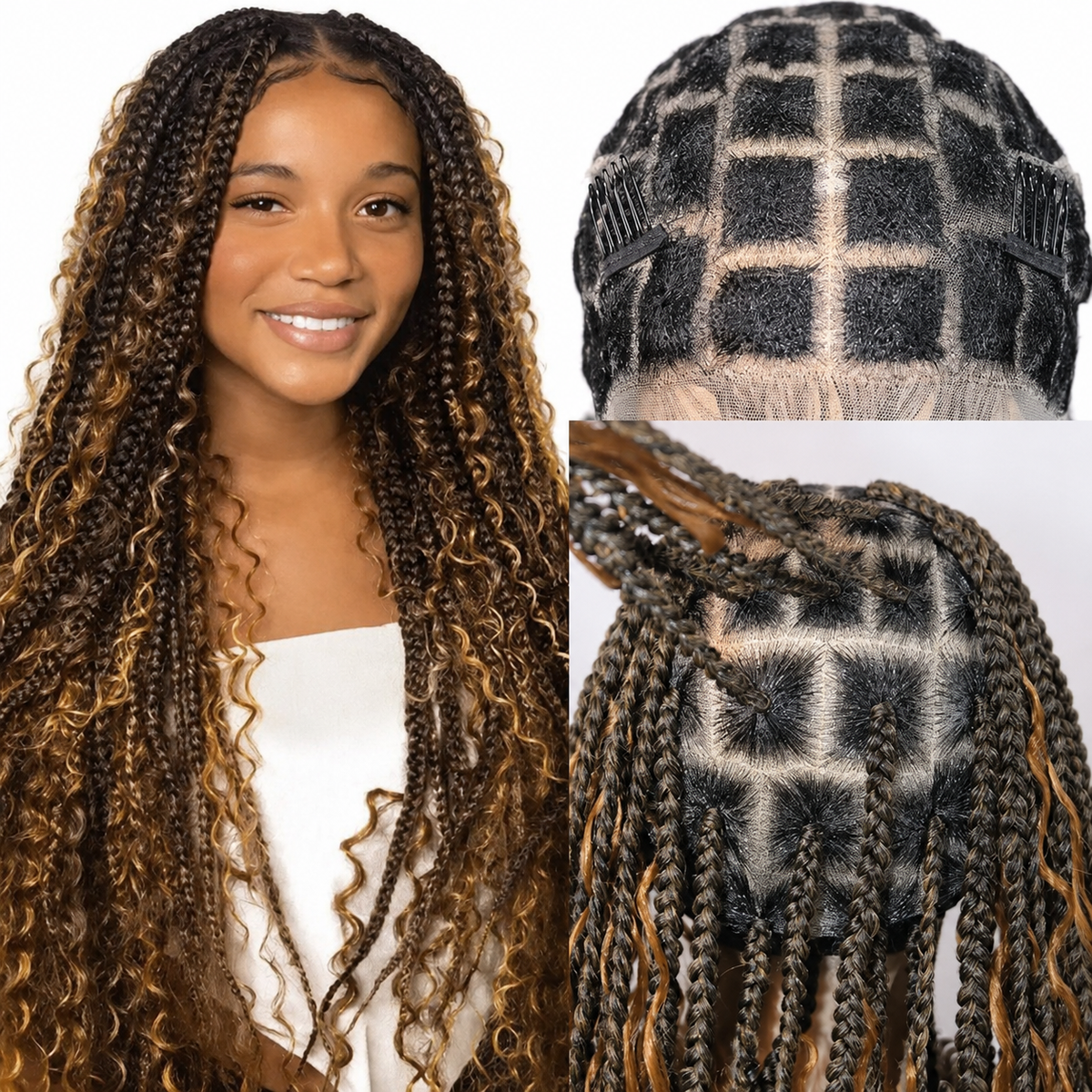 36-Inch Glueless Braided Wig with Full Lace