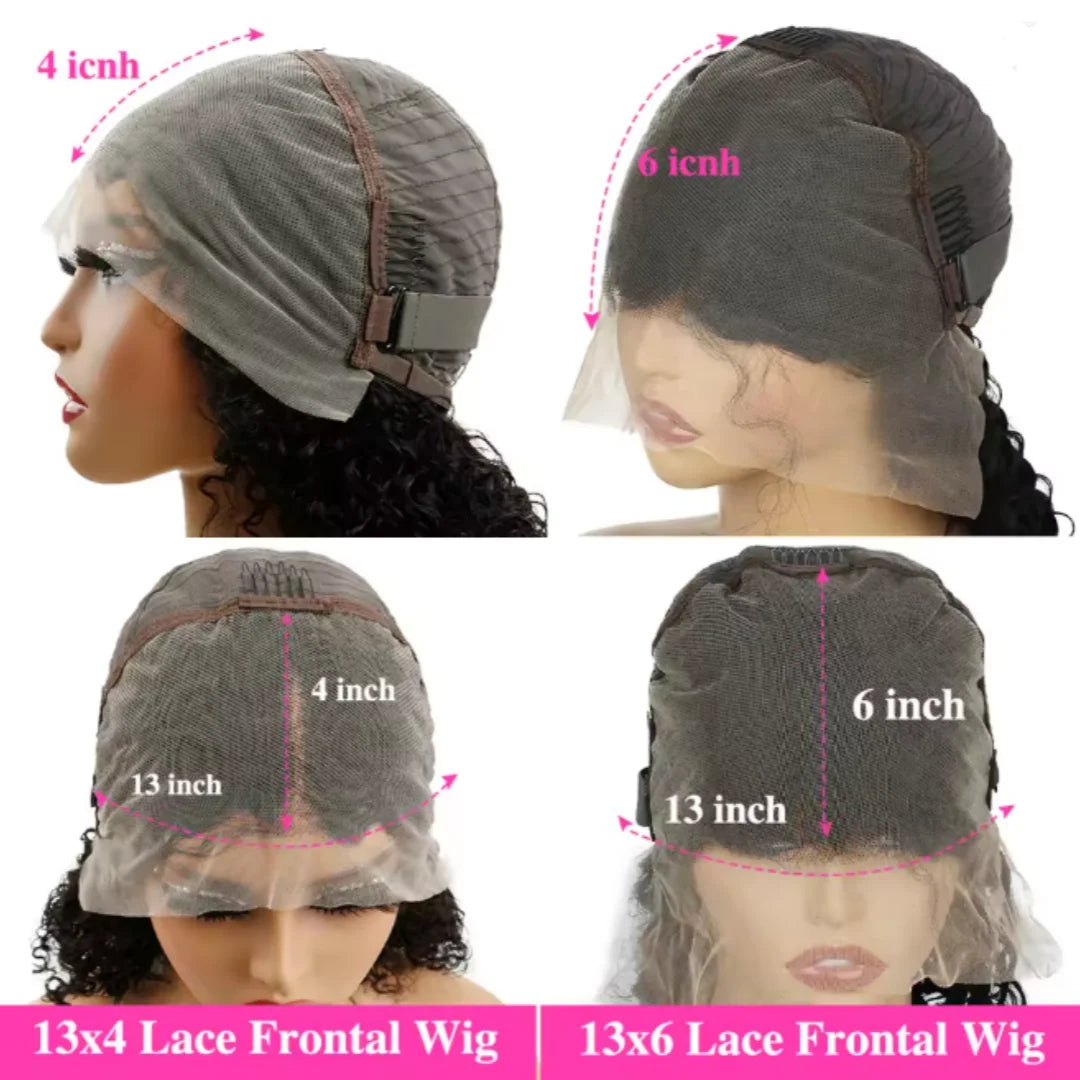 Women's Curly Human Hair Lace Wig — product view